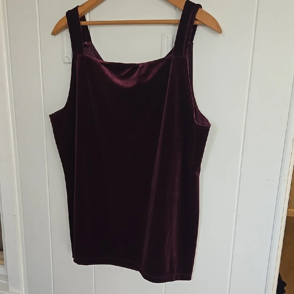 CHICO'S Velvet Tank Top in Deep Burgundy - Picture 6 of 9